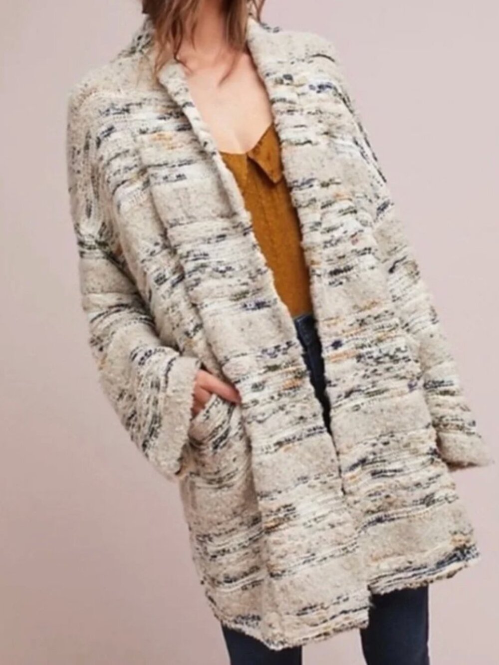 Moth Anthropologie Chunky Knit Sweater Cardigan Oversized XS Boho - Like new!